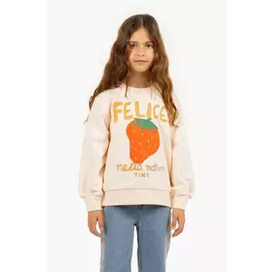 Tinycottons hanorac de bumbac pentru copii NELLA NATURA GRAPHIC SWEATSHIRT culoarea bej, cu imprimeu, SS25-100 imagine