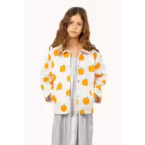 Tinycottons geacă de bumbac pentru copii APPLES JACKET culoarea bej, SS25-214 imagine