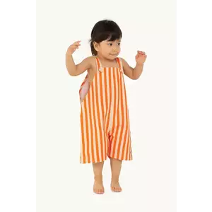 Tinycottons salopete pentru copii STRIPED SHORT DUNGAREE culoarea portocaliu, modelator, SS25-232 imagine