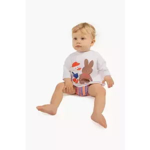 Tinycottons tricou bebe READERS GRAPHIC BABY TEE culoarea bej, cu imprimeu, SS25-087 imagine