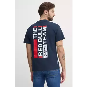 Red Bull Racing x Pepe Jeans tricou din bumbac REDBULL TEAM TEE barbati, culoarea albastru marin, neted, RM500014 imagine