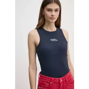 Red Bull Racing x Pepe Jeans top LOGO RIB TANK femei, culoarea albastru marin, RL500011 imagine