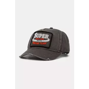 Superdry șapcă de baseball din bumbac culoarea gri, cu imprimeu, W9010177A-02A imagine