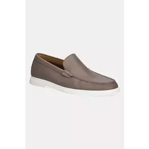 BOSS mocasini de piele Sienne barbati, culoarea maro, 50536173 imagine