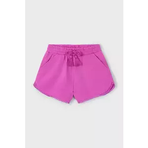 Mayoral pantaloni scurți din bumbac pentru copii culoarea violet, neted, talie reglabila, 607 imagine