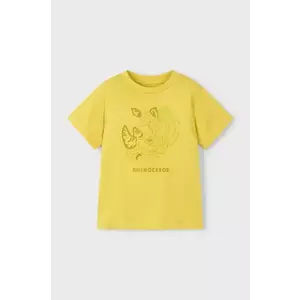 Mayoral tricou de bumbac pentru copii culoarea galben, cu imprimeu, 3042 imagine