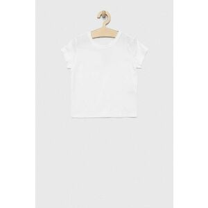 United Colors of Benetton tricou de bumbac pentru copii culoarea alb, neted imagine