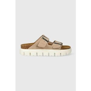 Birkenstock papuci din piele BIRKENSTOCK X PAPILLIO Arizona Chunky femei, culoarea bej, 1024950 imagine