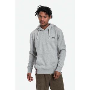 Alpha Industries bluză Basic bărbați, culoarea gri, cu glugă, cu imprimeu 196318.17-grey imagine