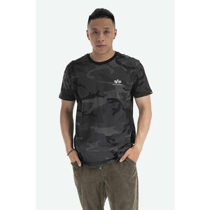 Alpha Industries tricou din bumbac Basic Basic T Small Logo Camo culoarea negru, cu model 188505C.125-black imagine