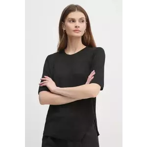 Sisley bluza femei, culoarea negru, neted, 101VM105Z imagine