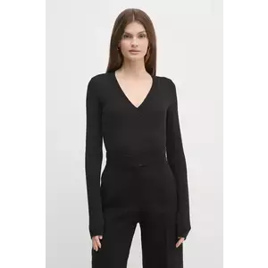 Sisley longsleeve femei, culoarea negru, 33FEL400V imagine