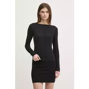 Sisley longsleeve femei, culoarea negru, 33FEL106W imagine