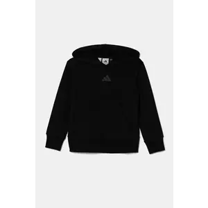 adidas bluză pentru copii x Smiley World culoarea negru, cu glugă, cu imprimeu, JJ3072 imagine