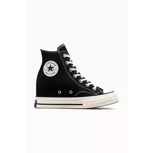 Converse teniși Chuck 70 Wedge femei, culoarea negru, A12563C imagine