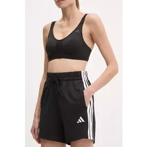 adidas pantaloni scurți Essentials femei, culoarea negru, cu imprimeu, high waist, JD0908 imagine