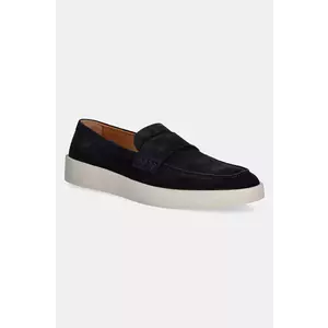 BOSS mocasini din piele întoarsă Clay bărbați, culoarea bleumarin, 50536159 imagine