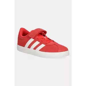 adidas sneakers de piele întoarsă pentru copii VL COURT 3.0 culoarea portocaliu, JH6314 imagine