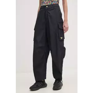 adidas Originals pantaloni CARGO PANTS femei, culoarea negru, fason cargo, high waist, JI5727 imagine