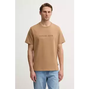 Michael Kors tricou din bumbac barbati, culoarea verde, cu imprimeu, CF4529H1V2 imagine