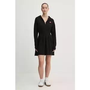 Tommy Jeans rochie din amestec de lână culoarea negru, mini, evazați, DW0DW19480 imagine