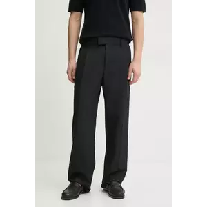 Drôle de Monsieur pantaloni din lână Le Pantalon Golfeur culoarea negru, drept, PERM-BP165-PL127-BL imagine