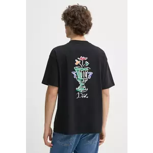 Drôle de Monsieur tricou din bumbac Le T-Shirt Vase bărbați, culoarea negru, cu imprimeu, F-TS225-CO002-BL imagine