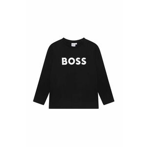 BOSS longsleeve din bumbac pentru copii culoarea negru, cu imprimeu imagine