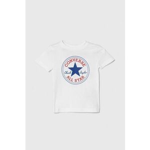 Converse tricou de bumbac pentru copii culoarea alb, cu imprimeu imagine