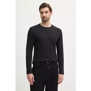 Sisley longsleeve din bumbac culoarea negru, neted, 3WF0S1013 imagine