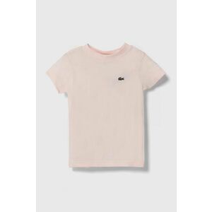 Lacoste tricou de bumbac pentru copii culoarea roz imagine