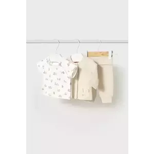 Mayoral Newborn set de bumbac pentru bebelusi culoarea bej, 1877 imagine