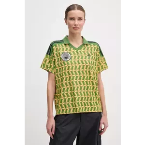 adidas tricou polo x Farm Rio femei, culoarea verde, JD6302 imagine