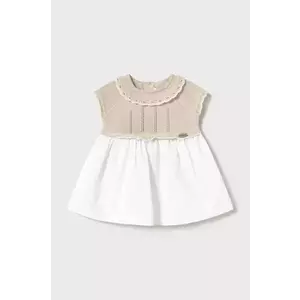 Mayoral Newborn rochie din bumbac pentru bebeluși culoarea alb, mini, evazati, 1849 imagine