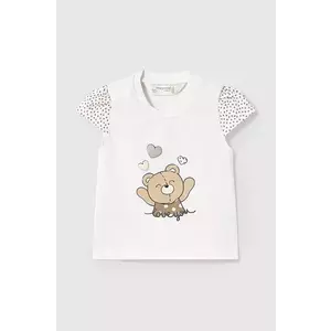 Mayoral Newborn tricou din bumbac pentru bebelusi culoarea alb, 1070 imagine