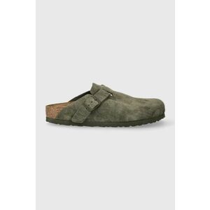 Birkenstock papuci din piele Boston femei, culoarea verde imagine