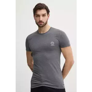 Versace tricou din bumbac bărbați, culoarea gri, cu imprimeu, AUU01005 1A10011 imagine