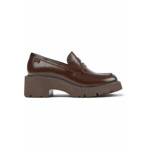 Pantofi loafer de piele cu toc masiv imagine