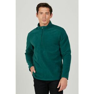 Bluza de trening din fleece cu fenta cu fermoar - Verde englez - imagine