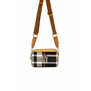 Geanta crossbody cu imprimeu si logo metalic imagine