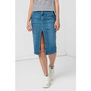 Fusta midi de denim cu slit frontal imagine