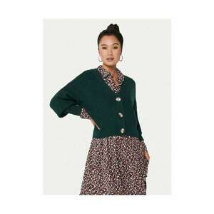 Cardigan Justy 15200418 Verde Regular Fit - Acril imagine