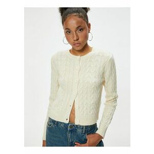 Cardigan crop cambrat cu model torsade imagine