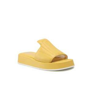 Papuci flip-flop dama - Piele naturala - Galben imagine