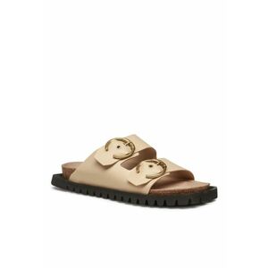 Papuci flip-flop dama - Piele ecologica - Bej imagine