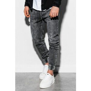 Pantaloni jogger din denim cu talie ajustabila imagine