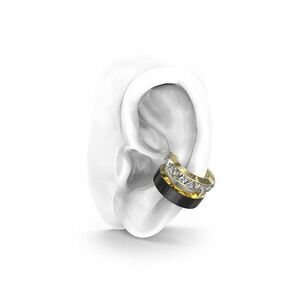 Cercei ear cuff din otel inoxidabil placati cu aur si decorati cu zirconia imagine