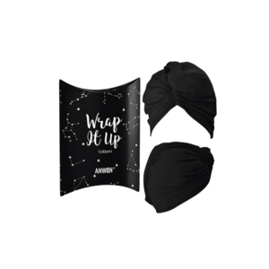 Turban Bumbac/Elasten - Pentru tratamente de par - Negru imagine