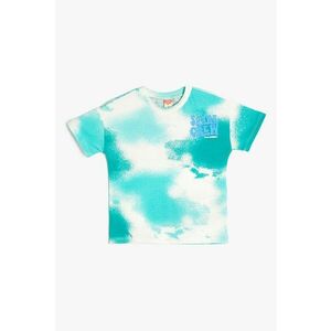 Tricou cu decolteu la baza gatului si model tie-dye imagine