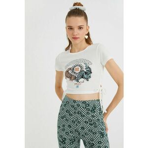 Tricou crop cu partile laterale ajustabile imagine